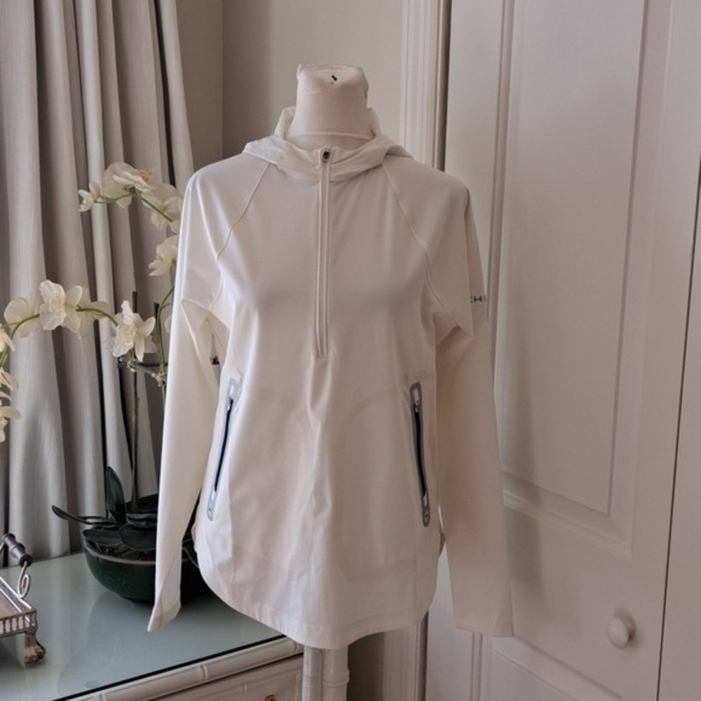 NWT Peter Millar Womens Off-White Athletic/Golf Performance Windbreaker Jacket S